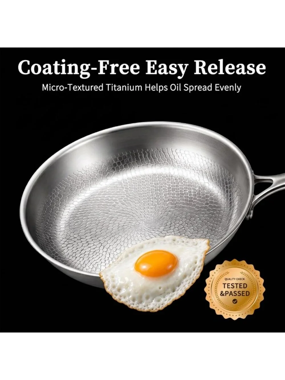 12” Non-Stick Titanium Frying Pan with Lid - Durable, Lightweight Cookware